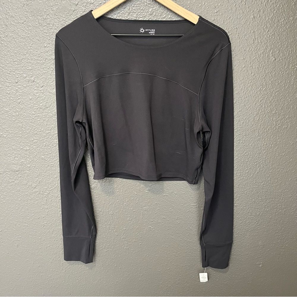 Aerie Offline Real Me Long Sleeve Open Back